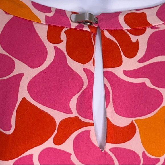 Size 6 Banana Republic Short Sleeve Colorful Dress Pink Orange Red Abstract - Picture 12 of 16